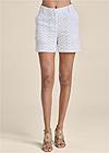 Waist down front view Eyelet Cuffed Shorts