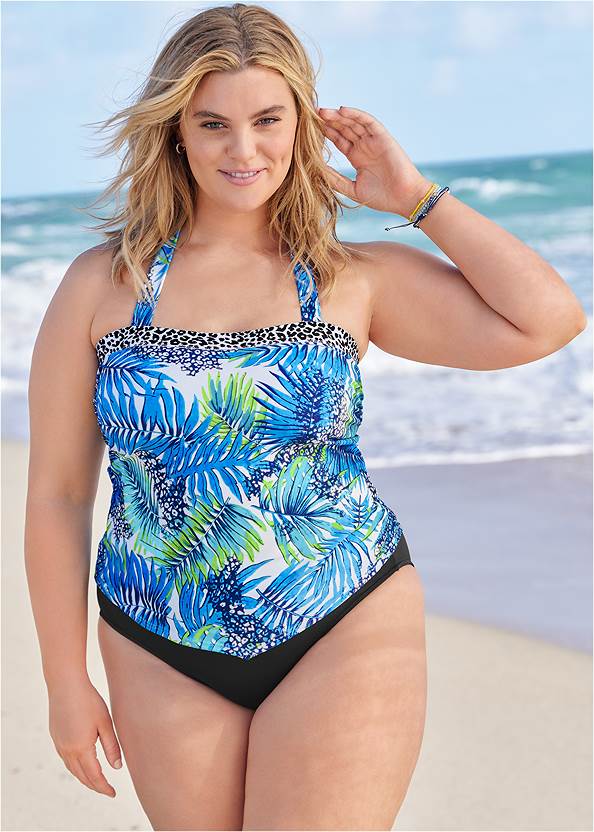 Animal Elastic Tankini Top,Classic Hipster Mid-Rise Bottom,Full Coverage Mid-Rise Hipster Bikini Bottom,Skirted Mid-Rise Bottom,Rio Tankini Top,Pleated Cover-Up Pants