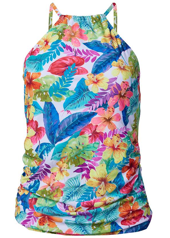 Alternate View Ruched Side Halter Tankini Top