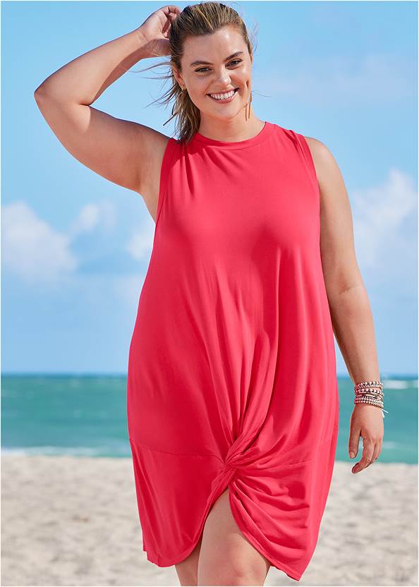 Twist Front Cover-Up Dress