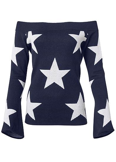Plus Size Star Print Sweater
