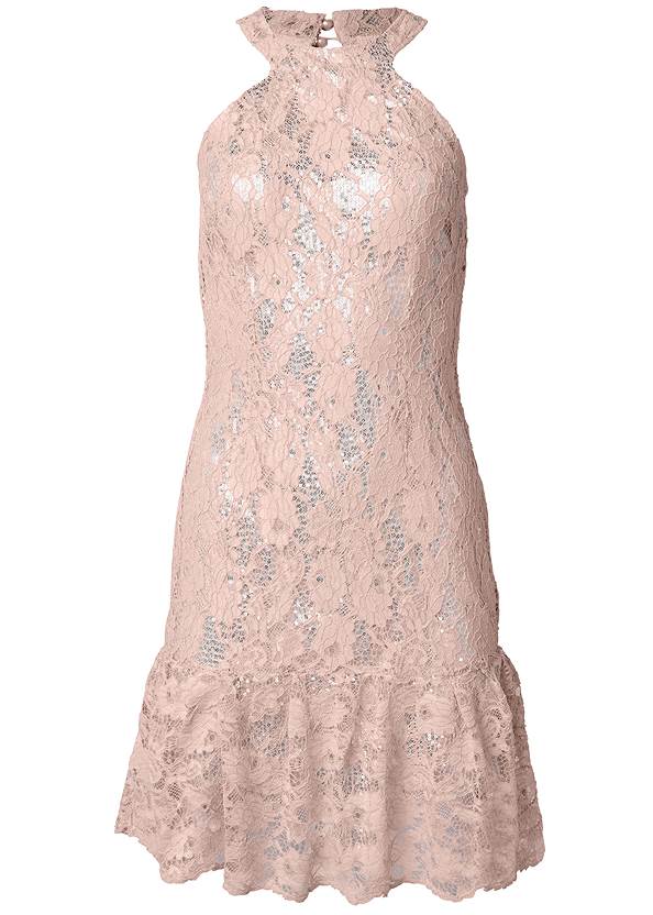 Alternate View Sequin Lace Ruffle Dress