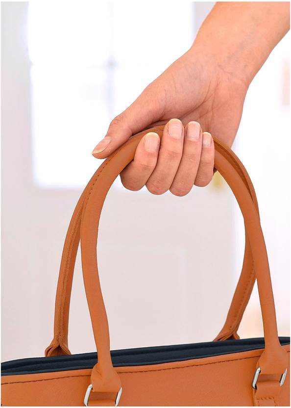 Alternate View Striped Tan Handbag