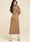 Full back view Button-Front Ribbed Duster