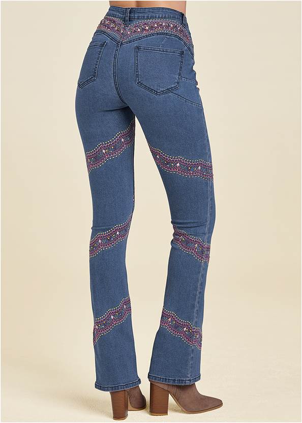 Back View Embellished Bootcut Jeans