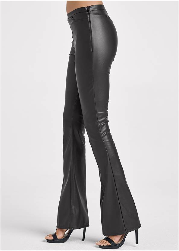 Alternate View Flare Faux Leather Pants