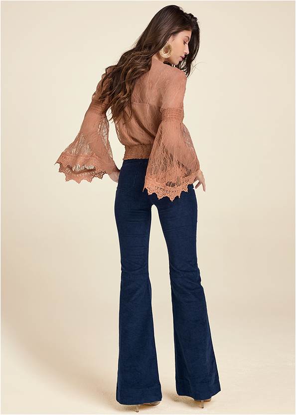 Full back view Lace Bell Sleeve Top