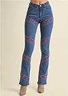 Front View Embellished Bootcut Jeans