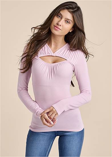 Ruched Cutout Top