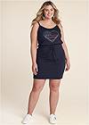 Cropped Front View Americana Heart Lounge Dress