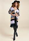 Full front view Chenille Striped Cardigan