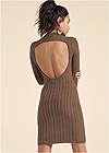 Cropped back view Open Back Sweater Dress