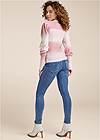 Full back view Ombre Balloon Sleeve Sweater 