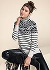Front View Fair Isle Turtleneck Sweater