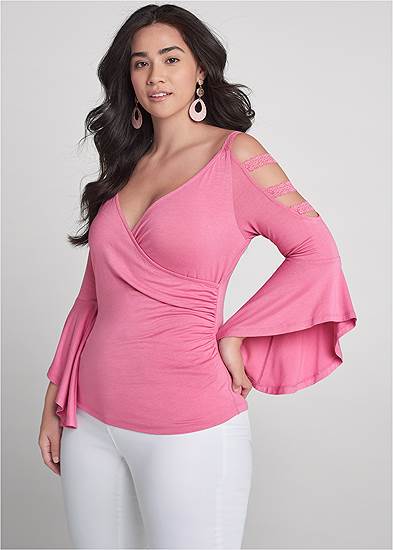 Plus Size Strappy Lace Detail Top