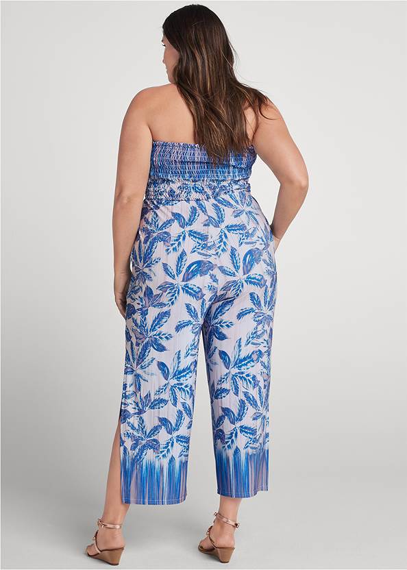 Back View Printed Tie Jumpsuit