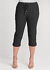 Cropped Front View Casual Pull-On Cuffed Capris