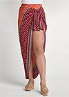 Cropped Front View Paisley Print Wrap Skirt