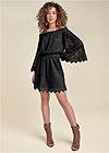 Full Front View Off-The-Shoulder Lace Dress