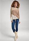 Full front view Lurex Color Block Sweater