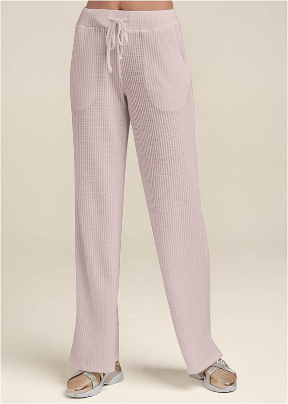 Waist down front view Brushed Waffle Lounge Pants