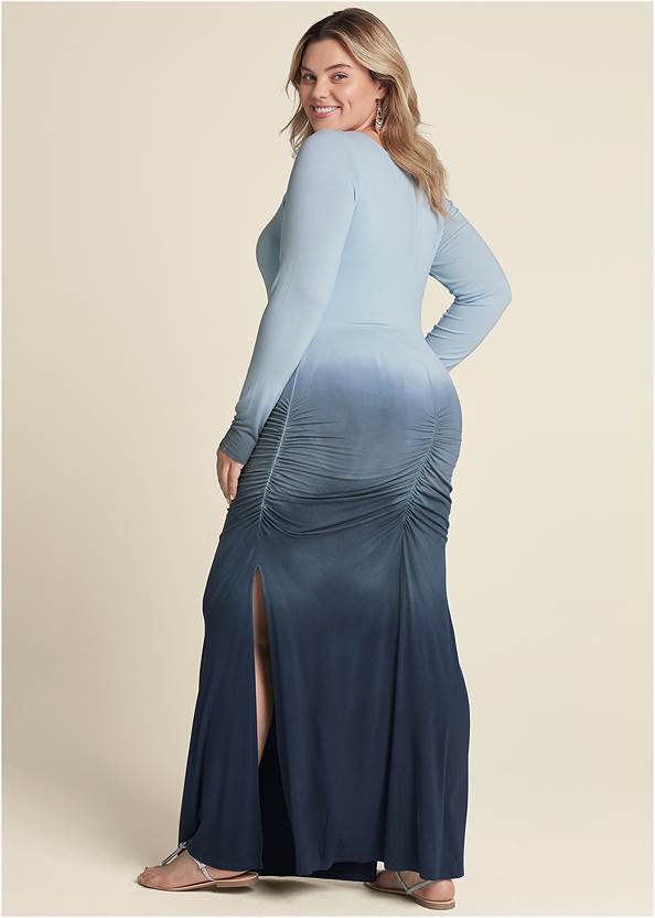 Back View Strappy Ombre Maxi Dress
