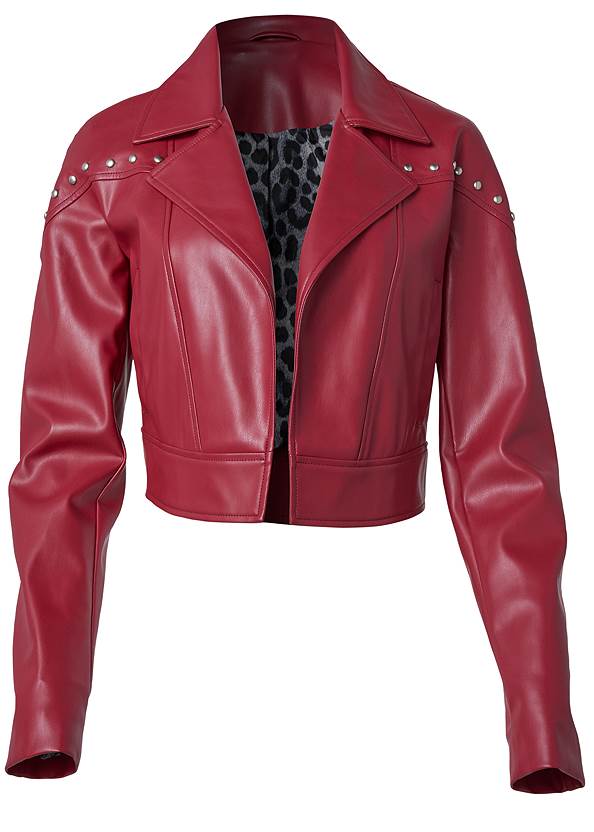 Ghost with background  view Faux-Leather Grommet Jacket