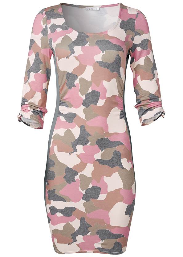 Ghost with background  view Camo Color Block Dress