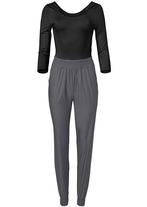 Ghost with background  view Two-Tone Sport Jumpsuit