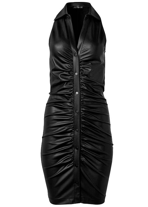 Ghost with background  view Faux-Leather Bodycon Dress