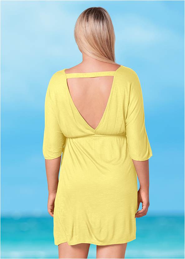 Back View Deep V Cover-Up Tunic