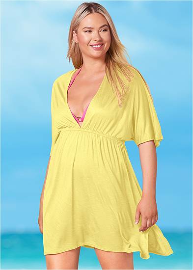Plus Size Deep V Cover-Up Tunic
