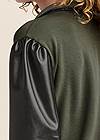 Detail back view Faux-Leather Zip Sweatshirt