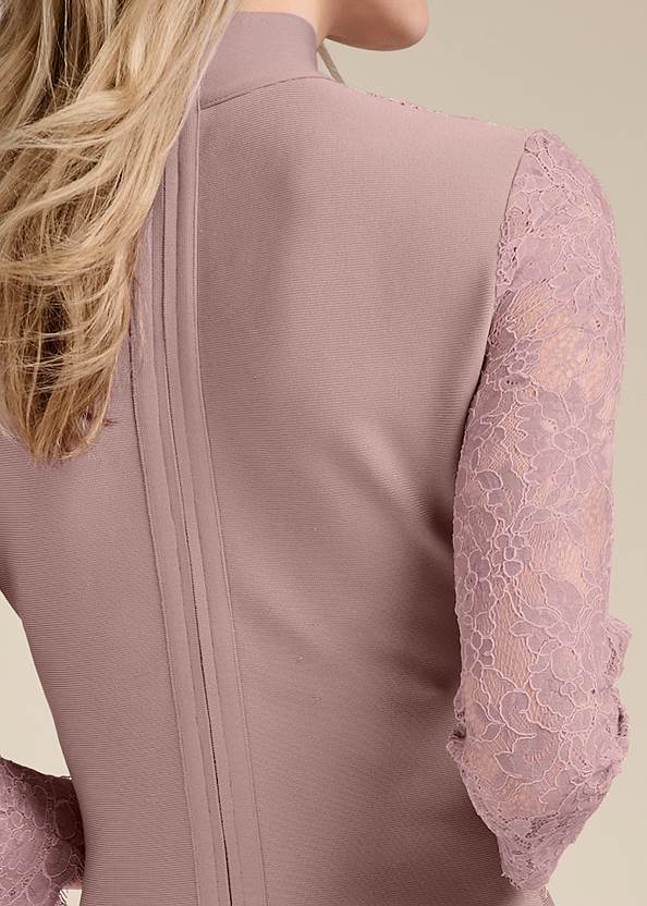 Detail back view Lace Sleeve Bandage Dress