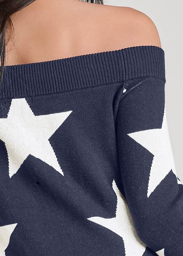 Detail back view Star Print Sweater