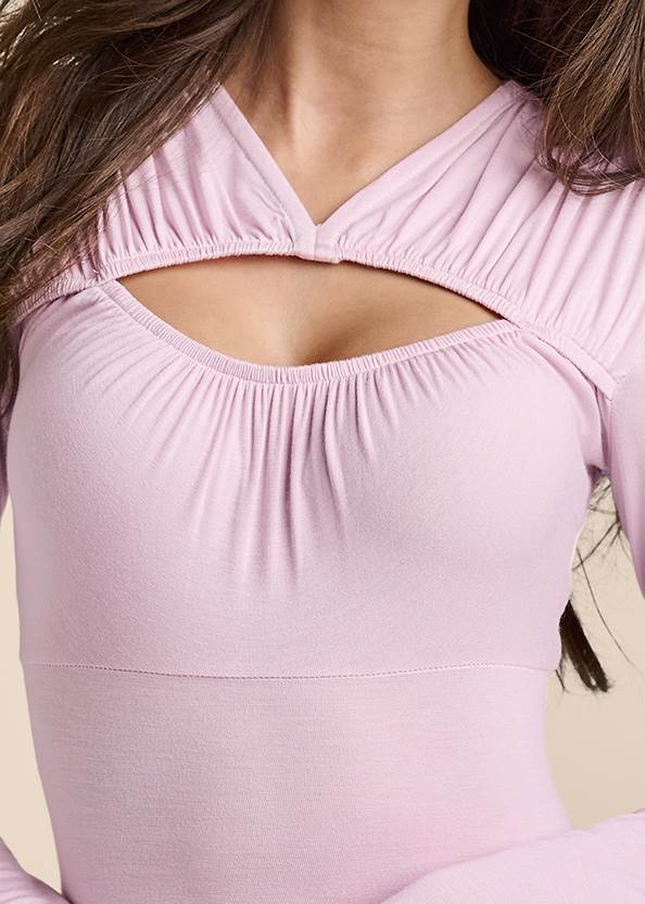Alternate View Ruched Cutout Top