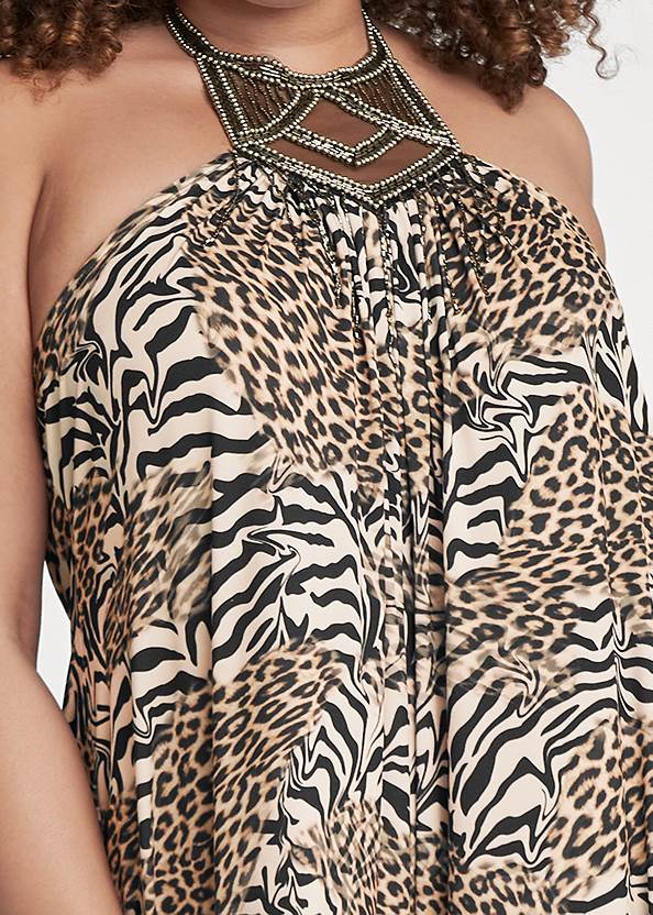 Alternate View Abstract Animal Print Jumpsuit