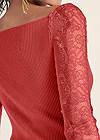 Alternate View Lace Sleeve Ribbed Sweater