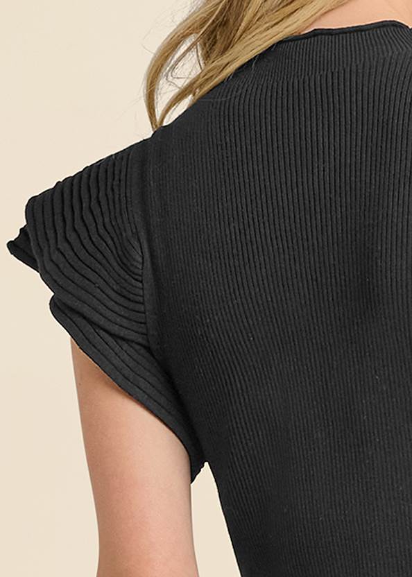 Back View Flutter Sleeveless Ribbed Sweater