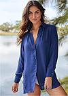 Front View Button Down Cover-Up Shirt