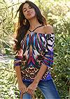 Cropped front view Jungle Party Cold Shoulder Top