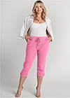 Full Front View Casual Pull-On Cuffed Capris