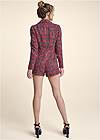 Full back view Tweed Button Detail Romper