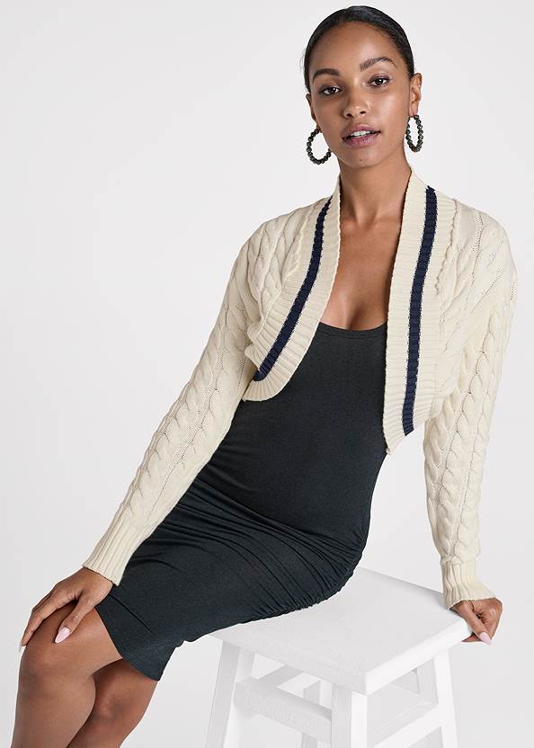 Cropped front view Crop Cocoon Cardigan