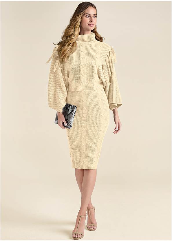 Full Front View Two-Piece Sweater Dress