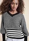 Detail  view Cropped Stripe V-Neck Sweater