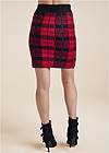 Full back view Plaid Sweater And Skirt Set