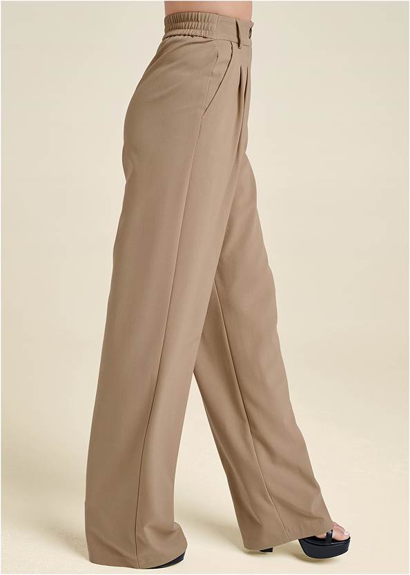 Waist down side view Wide Leg Suiting Trouser Pants