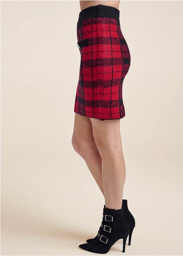 Detail side view Plaid Sweater And Skirt Set