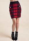 Full front view Plaid Sweater And Skirt Set